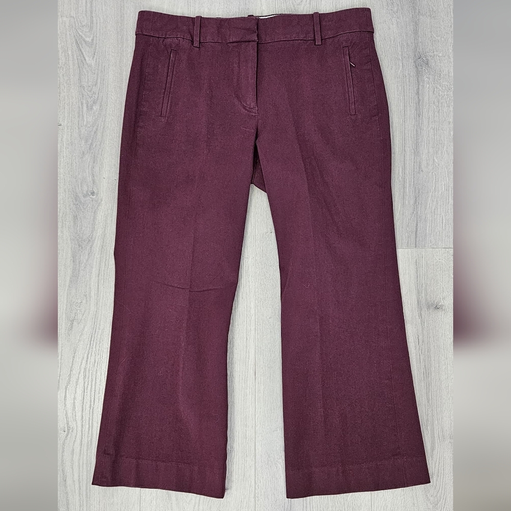 J. Crew Factory Wide-Leg Trousers in Deep Wine